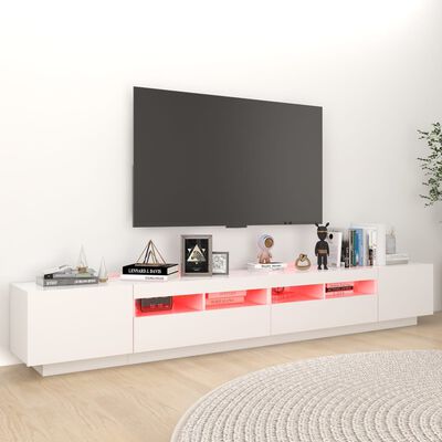 vidaXL fehér TV-szekrény LED-lámpákkal 260 x 35 x 40 cm