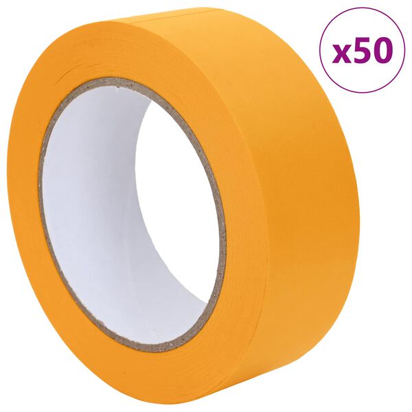 vidaXL Festő Maszkol&oacute; Szalagok 50 pcs S&aacute;rga 38mm x 50m Pap&iacute;r