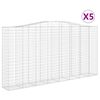 vidaXL 5 db &iacute;ves horganyzott vas gabion kos&aacute;r 400x50x200/220 cm