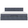 vidaXL Ottomán ágykeret matraccal sötétszürke 180x200cm bársony