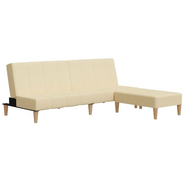 vidaXL k&eacute;tszem&eacute;lyes kr&eacute;msz&iacute;nű sz&ouml;vet kanap&eacute;&aacute;gy zs&aacute;mollyal