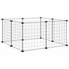 vidaXL 8 paneles fekete ac&eacute;l kis&aacute;llatketrec 70 x 70 x 35 cm