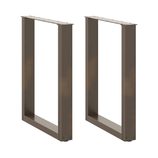 vidaXL 2 db U alak&uacute; &eacute;tkezőasztal l&aacute;b nat&uacute;r ac&eacute;lb&oacute;l 60 x (72-73) cm