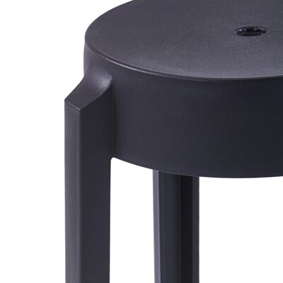 vidaXL 4 db fekete műanyag rakásolható szék