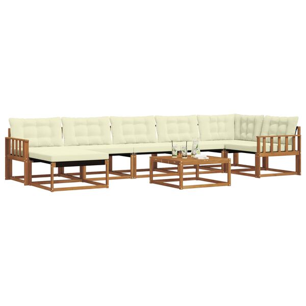 vidaXL K&uuml;lt&eacute;ri kanap&eacute; szett p&aacute;rn&aacute;val 22 pcs Term&eacute;szetes &eacute;s kr&eacute;msz&iacute;nű