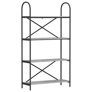 vidaXL K&ouml;nyvespolc 4 szintes 80 x 30 x 146 cm Szerelt fa Sz&uuml;rke Sonoma