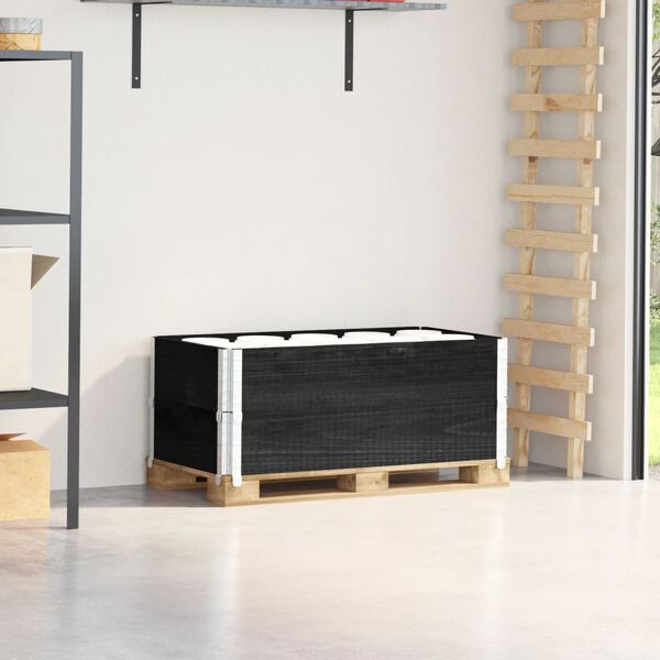 vidaXL 2 db fekete t&ouml;m&ouml;r fenyőfa raklapmagas&iacute;t&oacute; 100 x 50 cm