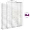 vidaXL 4 db &iacute;ves horganyzott vas gabion kos&aacute;r 200x30x220/240 cm