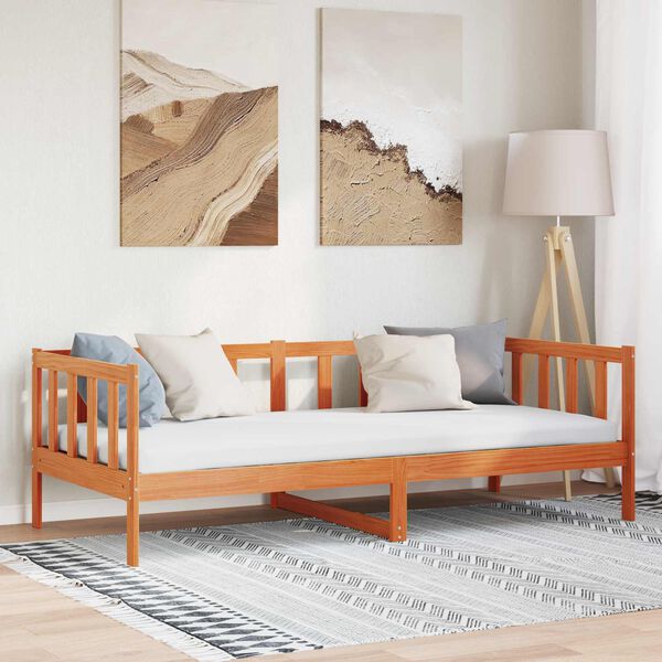 vidaXL &Aacute;gykeret fejt&aacute;ml&aacute;val Faggy&uacute; barna 90 x 190 cm T&ouml;m&ouml;r fenyőfa