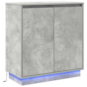 vidaXL LED t&aacute;lal&oacute; polcokkal Beton Sz&uuml;rke 71 x 34,5 x 75 cm Faanyag