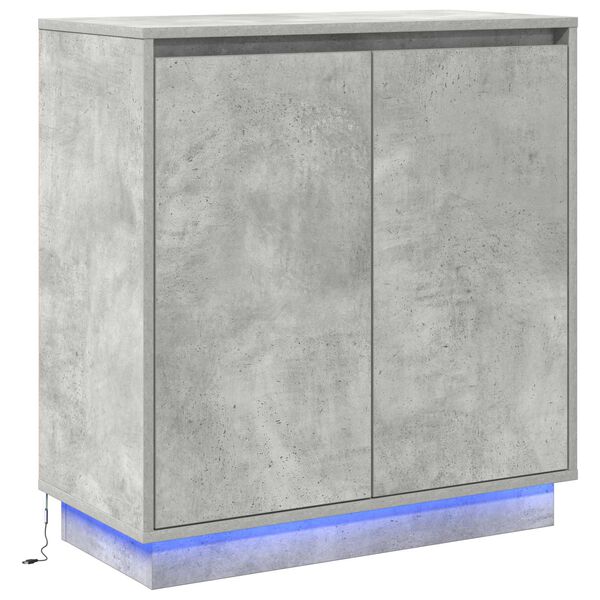 vidaXL LED t&aacute;lal&oacute; polcokkal Beton Sz&uuml;rke 71 x 34,5 x 75 cm Faanyag