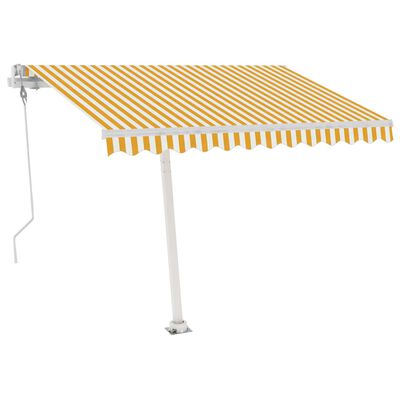 vidaXL sárga-fehér szélérzékelős és LED-es napellenző 300x250 cm