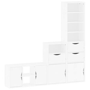 vidaXL 4 db feh&eacute;r t&ouml;m&ouml;rfa fenyőfa V szekr&eacute;ny t&aacute;rol&oacute;val ODDA