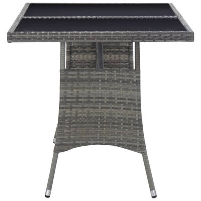 vidaXL szürke polyrattan kerti asztal 140 x 80 x 74 cm