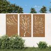 vidaXL 3 db famint&aacute;s corten ac&eacute;l kerti fald&iacute;sz 105 x 55 cm