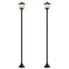 vidaXL L&aacute;mpaoszlop k&eacute;szlet with LED Bulb 2 db Fekete 16 x 16 x 156 cm