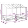 vidaXL t&ouml;m&ouml;r fenyőfa gyerek&aacute;gy tetővel 75 x 190 cm
