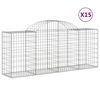 vidaXL 15 db íves horganyzott vas gabion kosár 200x50x80/100 cm