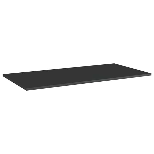 vidaXL 4 db magasfényű fekete forgácslap könyvespolc lap 80x20x1,5 cm