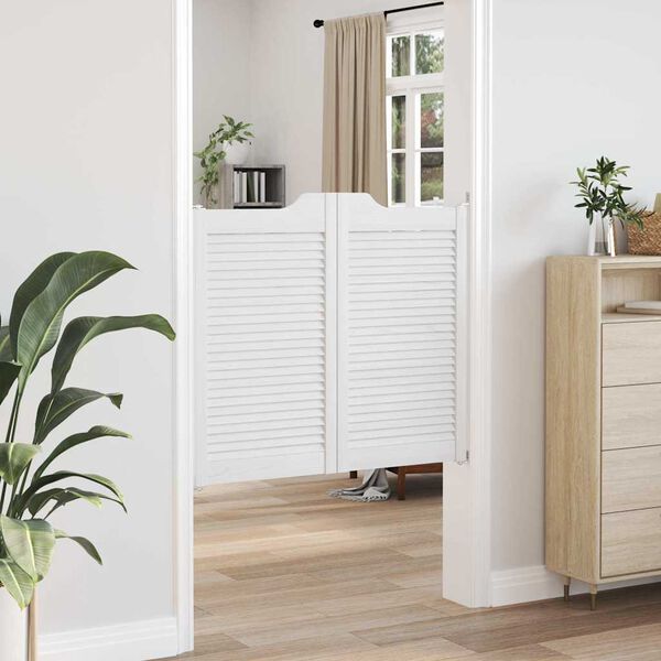 vidaXL feh&eacute;r lengőajt&oacute;k lamell&aacute;s kialak&iacute;t&aacute;s&uacute; 1 p&aacute;r 90x100 cm