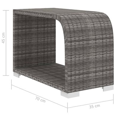 vidaXL 10-részes szürke polyrattan kerti bútorszett párnákkal