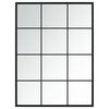 vidaXL fekete f&eacute;m fali t&uuml;k&ouml;r 80 x 60 cm