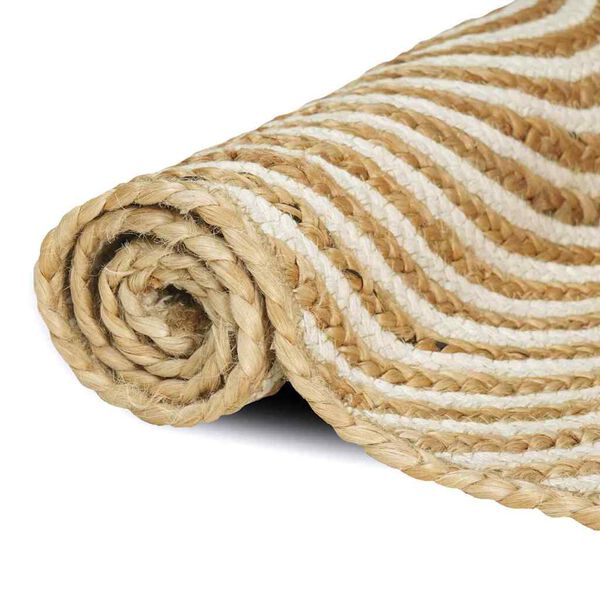 vidaXL Szőnyeg Term&eacute;szetes &eacute;s Feh&eacute;r 60 x 250 cm Juta