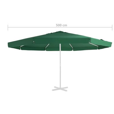 vidaXL zöld kültéri napernyő csereponyva 500 cm