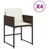 vidaXL 4 db barna polyrattan kerti sz&eacute;k p&aacute;rn&aacute;val