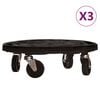 vidaXL 3 db fekete kerekes vir&aacute;gtart&oacute; &aacute;tm&eacute;rő 40 cm 275 kg