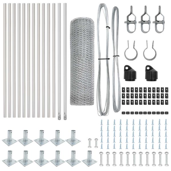 vidaXL Ker&iacute;t&eacute;soszlop Ez&uuml;st 25 x 0,6 m (25 mm h&aacute;l&oacute;) Ac&eacute;l