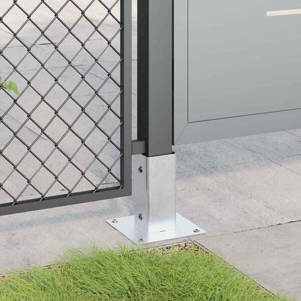 vidaXL 12 db horganyzott acélból oszlopalapok négyzet alakúak 71x71 mm