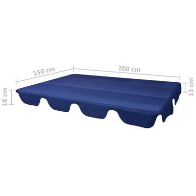 vidaXL kék cserélhető napellenző ponyva kerti hintaágyhoz 226x186 cm