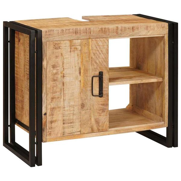 vidaXL Mosd&oacute;kagyl&oacute; szekr&eacute;ny Barna 71 x 33 x 58 cm T&ouml;m&ouml;r Mang&oacute;f&aacute;t