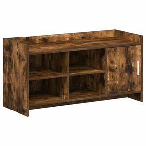 vidaXL Cipőszekr&eacute;ny ajt&oacute;val F&uuml;st&ouml;s T&ouml;lgy 100 x 39,5 x 51 cm Szerelt Fa