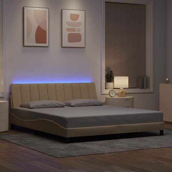 vidaXL kr&eacute;msz&iacute;nű sz&ouml;vet &aacute;gykeret matrac n&eacute;lk&uuml;l Hanko 180 x 200 cm