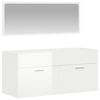 vidaXL magasfényű fehér szerelt fa fürdőszobaszekrény tükörrel