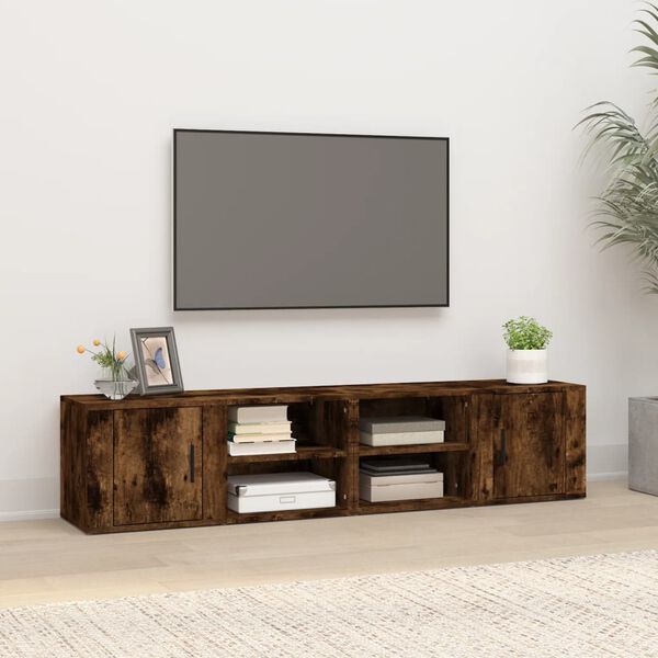 vidaXL 2 db f&uuml;st&ouml;s t&ouml;lgy sz&iacute;nű szerelt fa TV-szekr&eacute;ny 80x31,5x36 cm