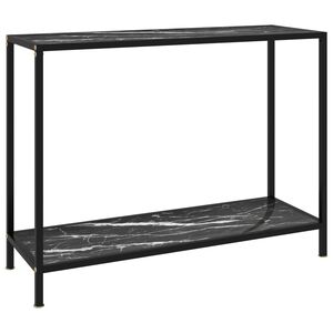 vidaXL fekete edzett &uuml;veg t&aacute;lal&oacute;asztal 100 x 35 x 75 cm