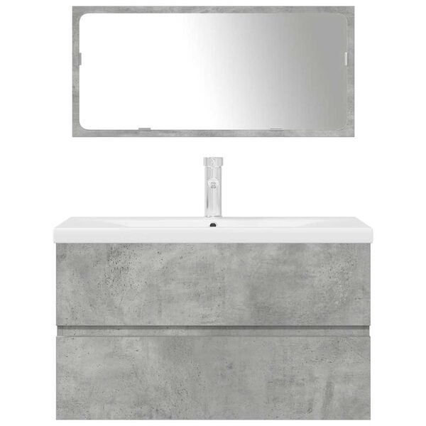 vidaXL 3 r&eacute;szes betonsz&uuml;rke szerelt fa f&uuml;rdőszobai b&uacute;torszett