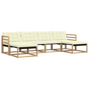 vidaXL K&uuml;lt&eacute;ri kanap&eacute; szett p&aacute;rn&aacute;val 6 pcs Feh&eacute;r &eacute;s Kr&eacute;m sz&iacute;nű