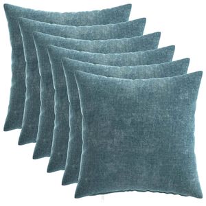 vidaXL P&aacute;rna huzat 6 db HEERLEN K&eacute;k 30 x 30 cm Chenille Sz&ouml;vet