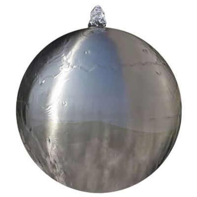 vidaXL kerti gömb alakú rozsdamentes acél szökőkút LED-fényekkel 20 cm