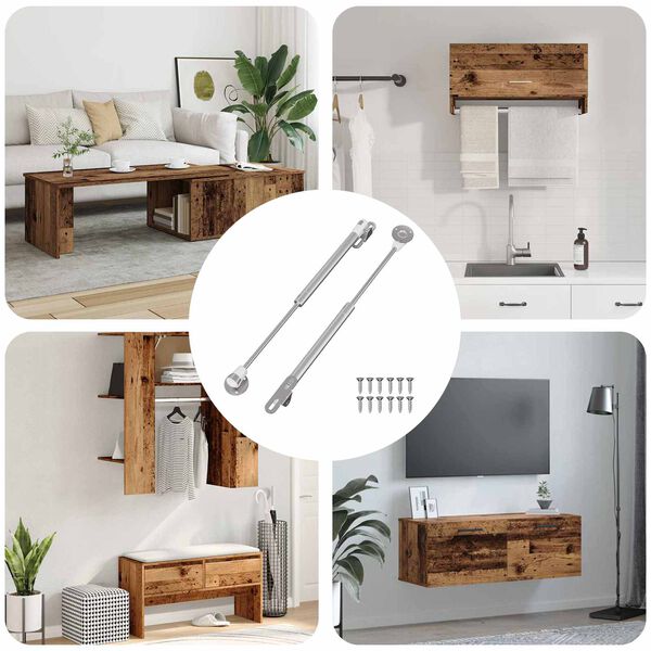 vidaXL Hidraulikus G&aacute;z Rug&oacute; 2 pcs Ez&uuml;st 280 x 17 x 16 mm PP &eacute;s Ac&eacute;l