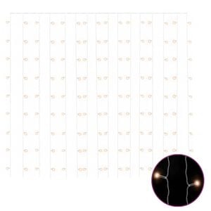 vidaXL 8 funkci&oacute;s meleg feh&eacute;r LED-es f&eacute;nyf&uuml;gg&ouml;ny 300 LED 3 x 3 m
