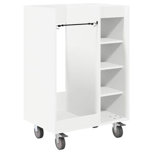 vidaXL Golf Szekr&eacute;ny ker&eacute;kkel Egysz&iacute;nű Feh&eacute;r 65 x 45 x 98 cm