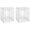 vidaXL 2 db vas gabionkosaras oszlop 50 x 50 x 60 cm
