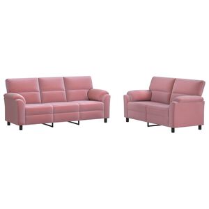 vidaXL Kanap&eacute; Szett 2 pcs R&oacute;zsasz&iacute;n B&aacute;rsony