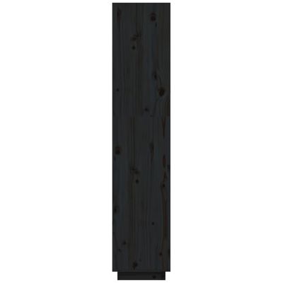 vidaXL fekete tömör fenyőfa könyvszekrény/térelválasztó 40x35x167 cm
