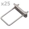 vidaXL 25 szett U-alak&uacute; ker&iacute;t&eacute;soszlop-r&ouml;gz&iacute;tő bilincs 60 x 40 mm